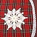 Grelucgo Mini Christmas Tree Skirt for Small Tabletop Tree, Embroidered Snowflake, Round 21 Inch, Double Thickness, Red and Black Buffalo Plaid