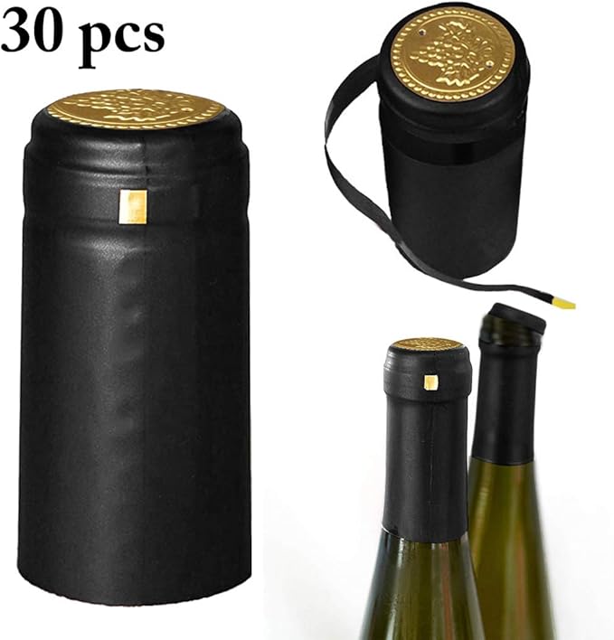 JUSTDOLIFE Wine Bottle Capsule PVC Heat Shrink Capsule Wine Bottle Supplies with Tearoff Tab