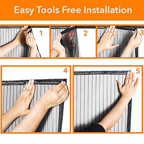 Lexi Home Upgraded Magnetic Screen Door - Door Screen with Strong Long Magnets, Hands-Free Bug Screen, Great for Patio - RV and Pet Screen Door