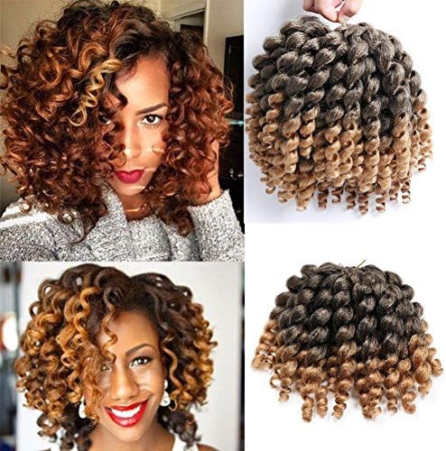 Zhen show Jumpy Wand Curl Braids Hair Jamaican Bounce Crochet Twist Braids 8 inch 22 Roots 3 Packs Jumpy Wand Curl Hair For Black Women Crochet Hair