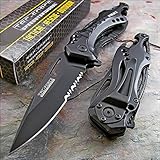 TAC FORCE Spring Assisted Open POLICE Black Bottle Opener Tactical Pocket Knife
