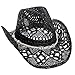 Dorfman Pacific Womens Straw Western Cowgirl Hat w/ Glass Beads (Black)