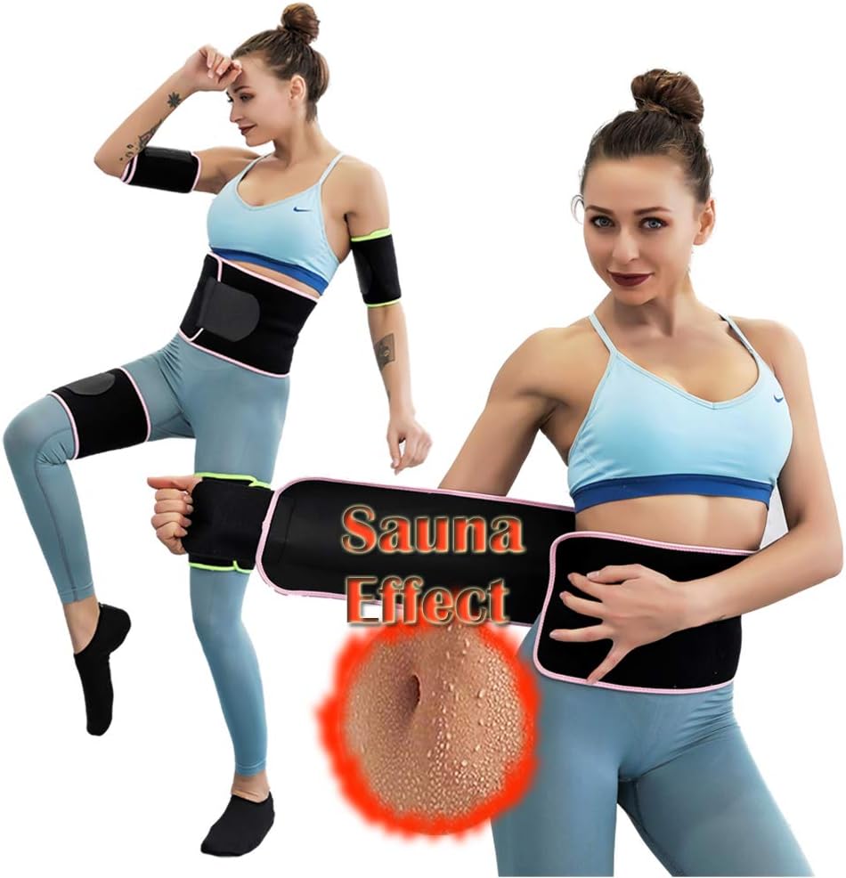 Waist Legs Arms Trainer Trimmer Belt, Hourglass Slimmer Kit Weight Loss Wrap, Stomach Fat Burner, Sauna Suit Effect, Best Trainer Hot Neoprene Sweat Belly Band Slimming Body Shaper Sport Girdle Belt