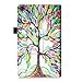 Fintie Folio Case for Amazon Fire HD 8 (Previous Generation - 6th) 2016 Release - Slim Fit Premium Vegan Leather Standing Protective Cover Auto Wake/Sleep (NOT Fit All-New Fire HD 8 2017), Love Tree
