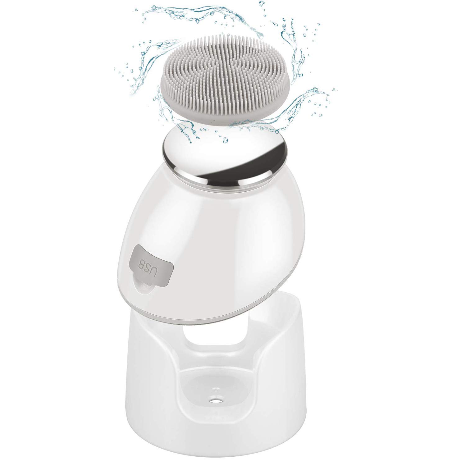 Facial Cleansing Brush with Charging Base, 【2019 Upgraded