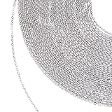 Outus 12 Meters Stainless Steel Cable Chain Link Chain Necklace for Jewellery Accessories DIY, Silver Color (1.9 mm)