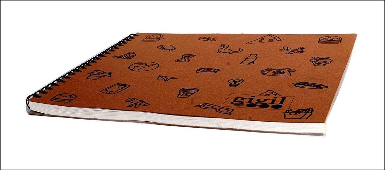 GIGIL® Square Mandla Sketch Book,Brown Cover with 40 sheets and 80 pages, (140gsm)11x11-inch (Pack of 4)