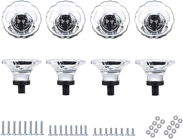 Shiny Handles 8 Pcs Clear Crystal Cabinet Knobs Crystal Furniture