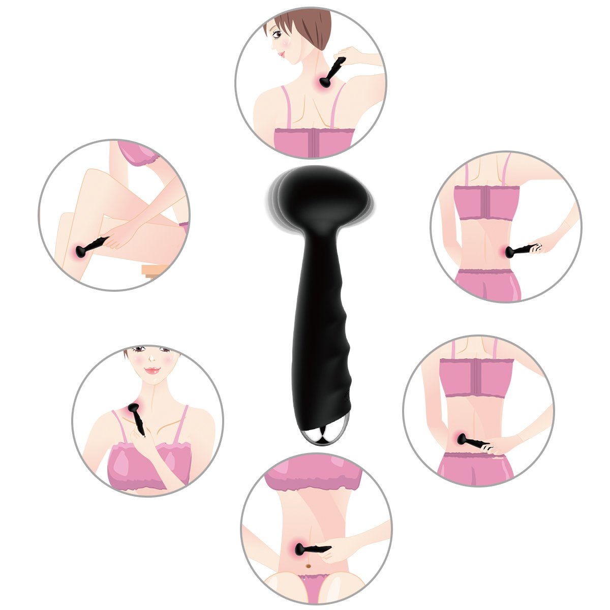 Ridmii Roxy Powerful Wand Massager Wireless Waterproof Rechargeable Personal Body Massager Handheld with Multi-speed Vibrations