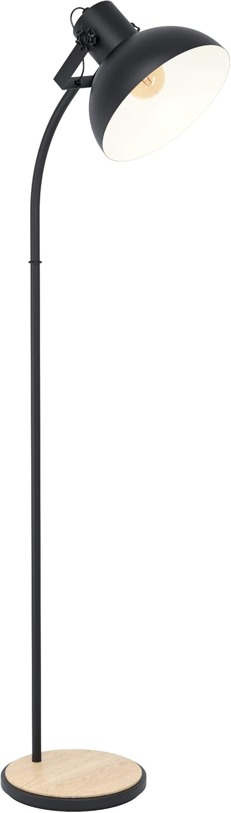 Eglo Stehlampe Lubenham 1 Flammige Vintage Stehleuchte Im Industrial Design Retro Standlampe Aus Stahl Und Holz Fassung E27 Inkl Trittschalter Schwarz Braun Amazon De Beleuchtung