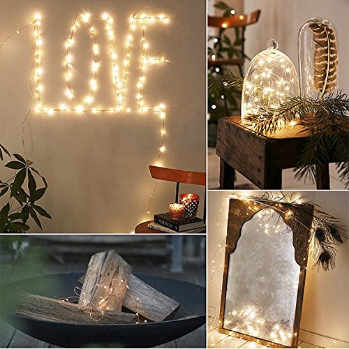 image for B-right Solar Outdoor String Lights, Copper Wire String Lights 200LEDs
