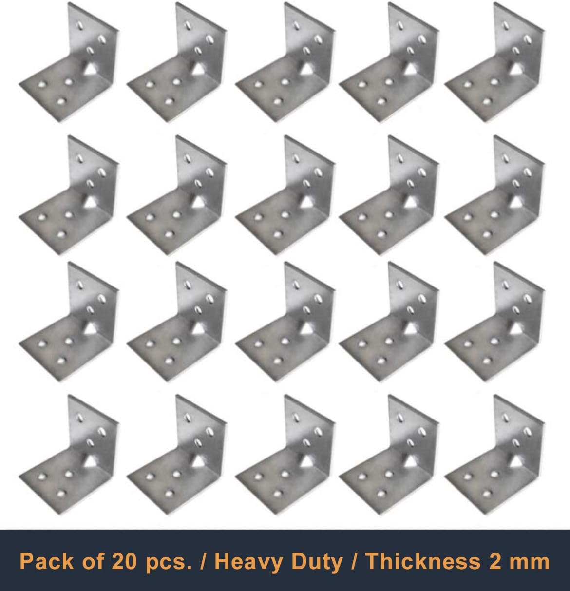 OMIDEAS 20 x Corner Brackets (30 x 30 x 30) Angle Reinforced Metal Braces Wood Timber Galvanised Steel Sheet Connecting Joining Fixing L Repair Connector - Image 5