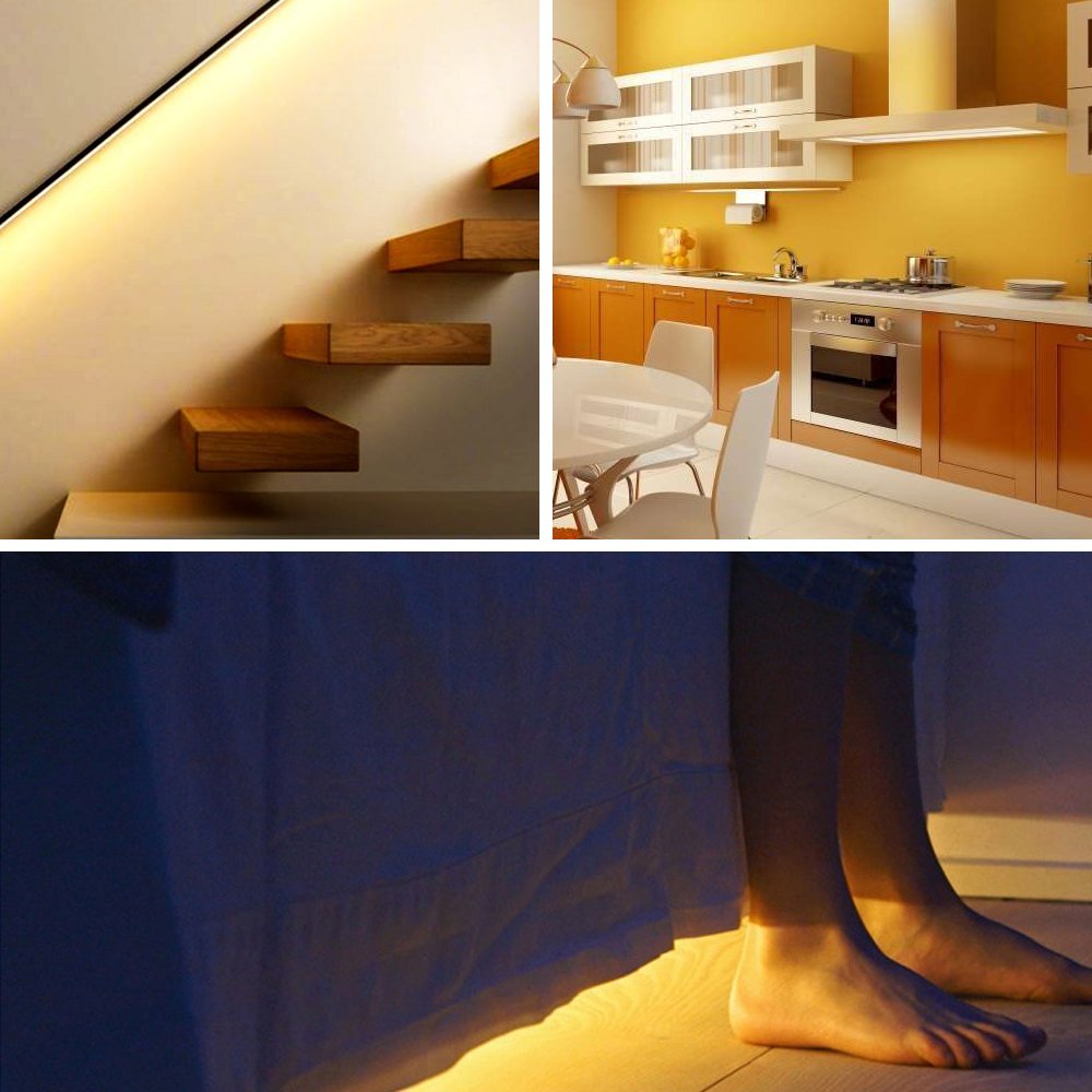 LUXJET DC 5V-24V 8A PIR Motion Activated Sensor Switch,Day/Night Light Sensor with DC Cable for LED Strip Light,RGB Rope Lights,Closet Lights Stair Lights Accessories