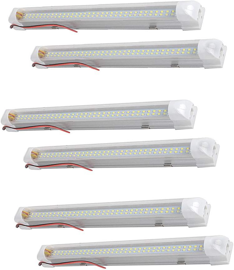 Interior Light Strip for Car Camper Van Bus Caravan Boat Motorhome Kitchen Bathroom Bar white Lamp 12V 72 LED, Set of 6 (Set of 6)