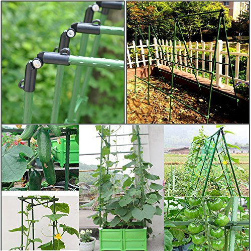 G-LEAF Sturdy Metal Garden Stakes 4 Ft Plastic Coated Steel Tube Plant Sticks for Tomato,Cucumber,Strawberry, Bean,Tree,Pack of 50 - Thumbnail 4