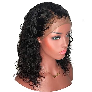 Amazon Com Short Curly Lace Front Human Hair Wigs 13x6 Lace