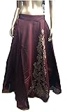 Ira Soleil Women's Flared Reversible Gold Block Printed Skirt