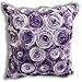 THAI SILK ''ENJOY SMILE ''(Single) Two Tone 3d Bouquet of Purple Roses Throw Cushion Cover/pillow Sham Handmade By Satin for Decorative Sofa, Car and Living Room Size 16 X 16 Inches
