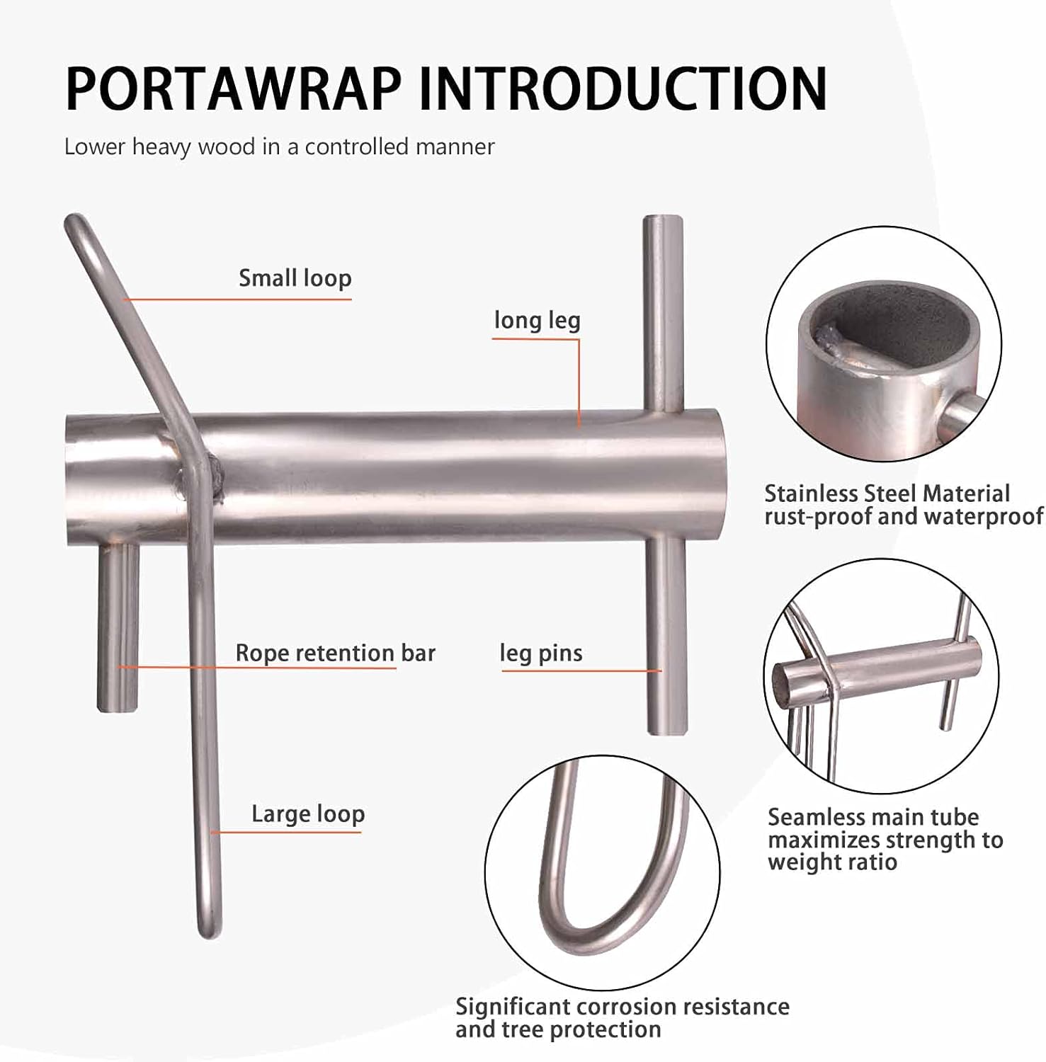 SurmountWay Port Wrap Sling with Port A Wrap, Whoopee Sling 14 ft, Port Wrap Eye Sling 5/8 Inch, Whoopie Sling Arborist Rope 4409LBS Weight Capacity : Sports & Outdoors