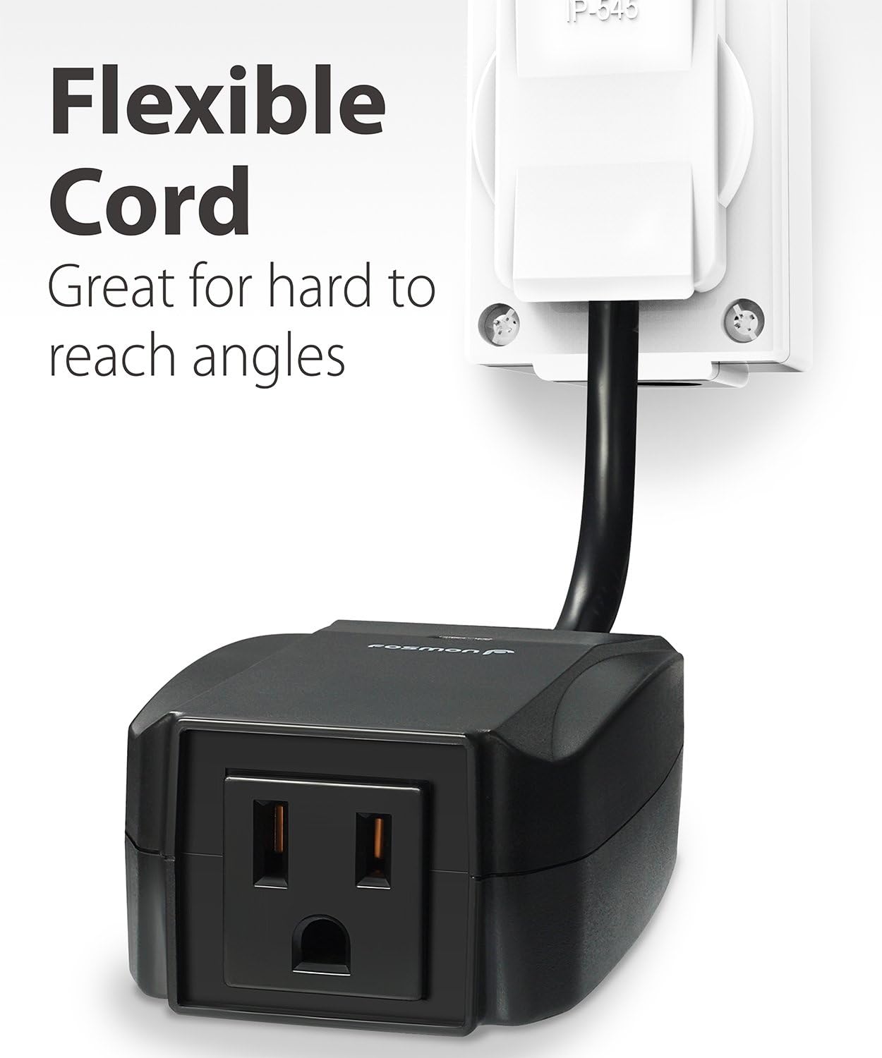 Fosmon C-10683 Wireless Remote Control Outdoor Electrical Outlet Switch Weatherproof Heavy Duty 3-Prong Plug-in ETL Listed (Battery Included), 1 PACK - - 