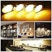 Cefrank Dimmable Puck Lighting - 8W Warm White Kitchen Under Cabinet Lighting - LED Counter Deluxe Kit w/Rotary Dimmer Switch - Continuous Dimming (Warm White, 4 Pack)