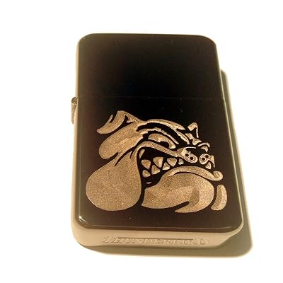 Vector KGM Thunderbird Custom Lighter - Mean Angry Bull Dog Bulldog Growling Logo Black Sparkle ICE High Polish Chrome Rare
