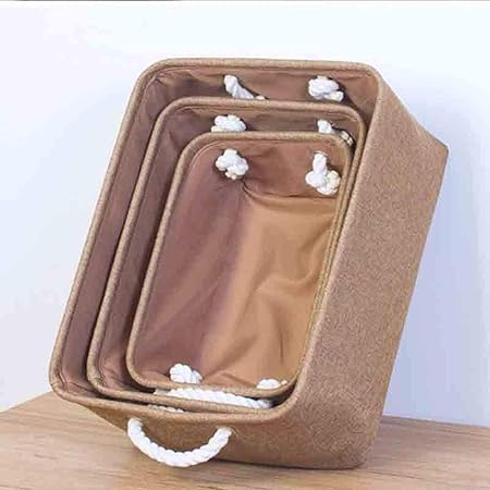 GNEHSL Cesto Ropa Sucia，3 Tamaños Cube Fabric Storage Basket Caja De