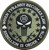 Patch Squad Men's Three Percent Tyranny Punisher Liberty Morale Patch (Multitan)