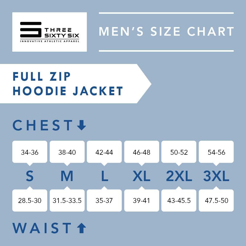 Three Sixty Six Sweatshirts for Men Zip Up Hoodie - Dry Fit Full Zip Jacket, French Terry Fabric: Clothing
