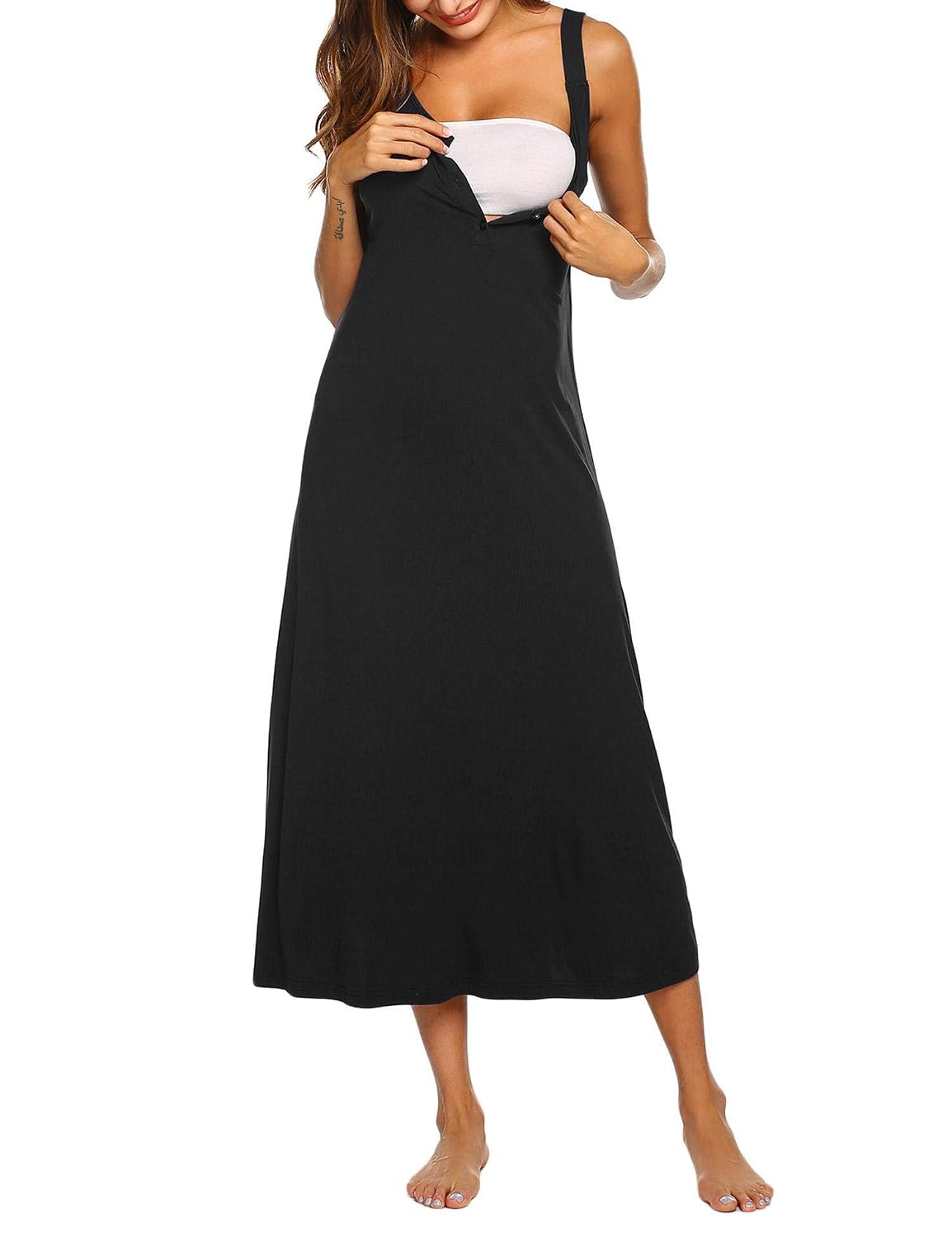 Abiti MAXMODA Camicia da Notte da Donna maternità Abito Pigiama  Allattamento Premaman Senza Maniche Corta Estate Casual Elegante S-XXL  urban-earth.co.uk
