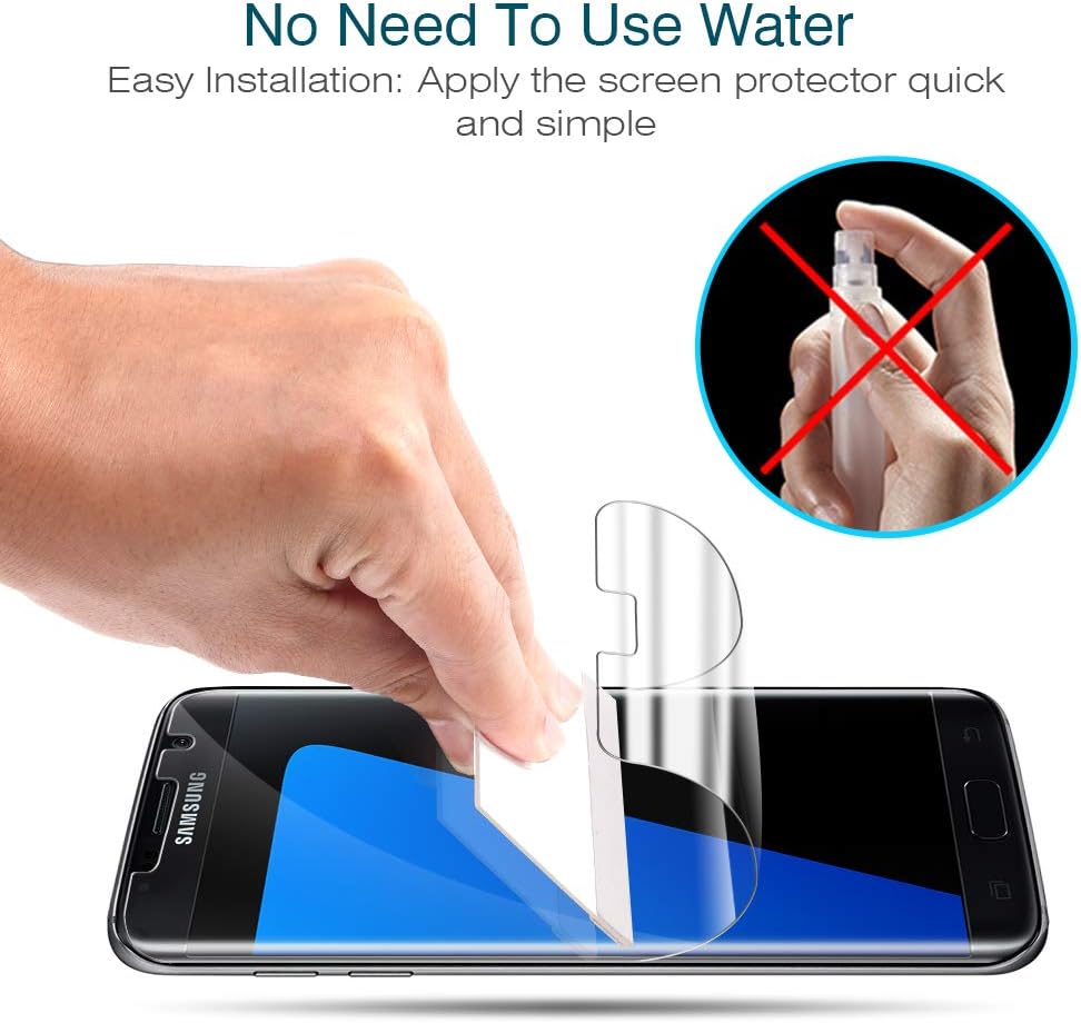 LK [3 Pack] Screen Protector for Samsung Galaxy S7 Edge, [New Version] Max Coverage, Bubble-Free, HD Clear, Anti Scratch Flexible Film