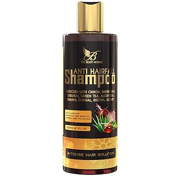 The Body Avenue Anti Hair Fall Shampoo with Onion, Bhringraj, Honey, Aloevera, Ginger, Green Tea, Gudahal 200ml