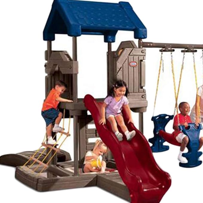 little tikes playset with swing and slide