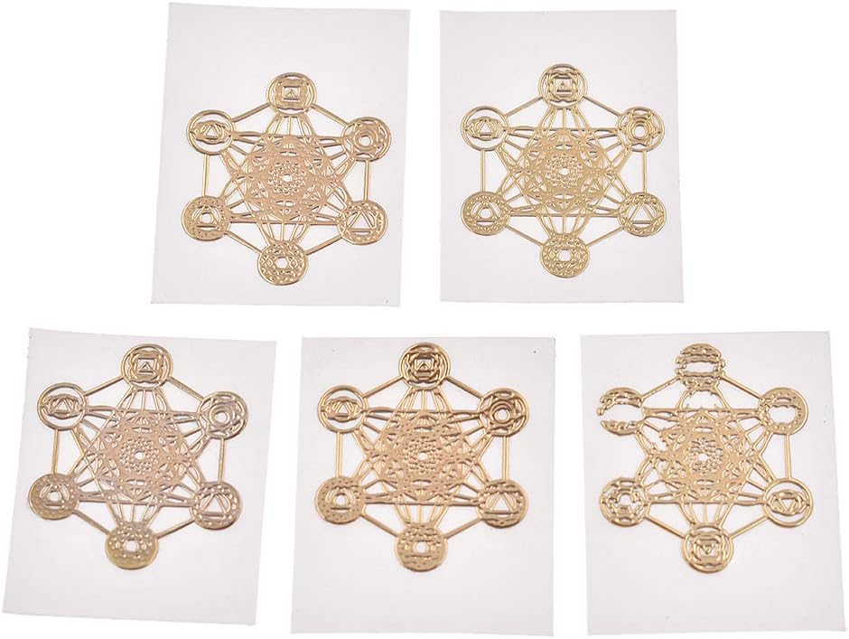 Qlychee Sacred Geometry Copper Orgone Sticker Flower Life Tree DIY Energy Tower Material