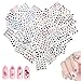 1000+Patterns (50 Sheets) Nail Art Accessories Stickers Flowers,AKWOX Colorful Nail Art Water Transfer Decals with Butterflies Kisses Feather for Women Grils Teens Manicure DIY