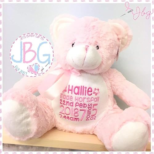 personalised pink teddy bear