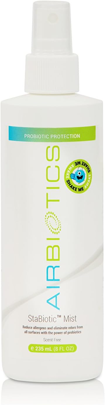Probiotics Organic Allergy Combating All Surface Stabiotics Mist - Replaces Your Aerosol Products, Reduces Allergens, Eliminates Odors, Apply To Pillows, Bedding, Carpets, Toys, Tables & More (8 oz)