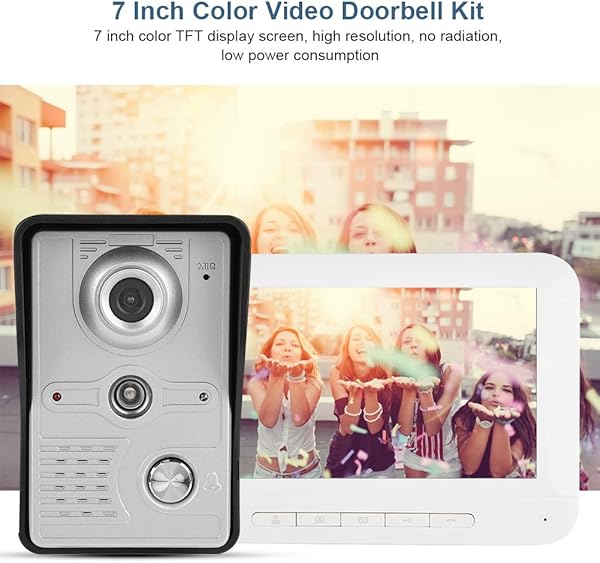 Video Trklingel Kit Trklingel Intercom Kit Smart berwachungskamera System Home Security System mit 7 Zoll TFT LCD Bildschirm Nachtsicht FunktionEU