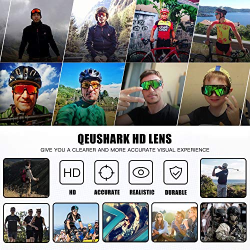 Queshark HD Gepolariseerde UV-bescherming Fietsbril Fietsbrillen voor Road MTB Bike 4 Lens - Image 6