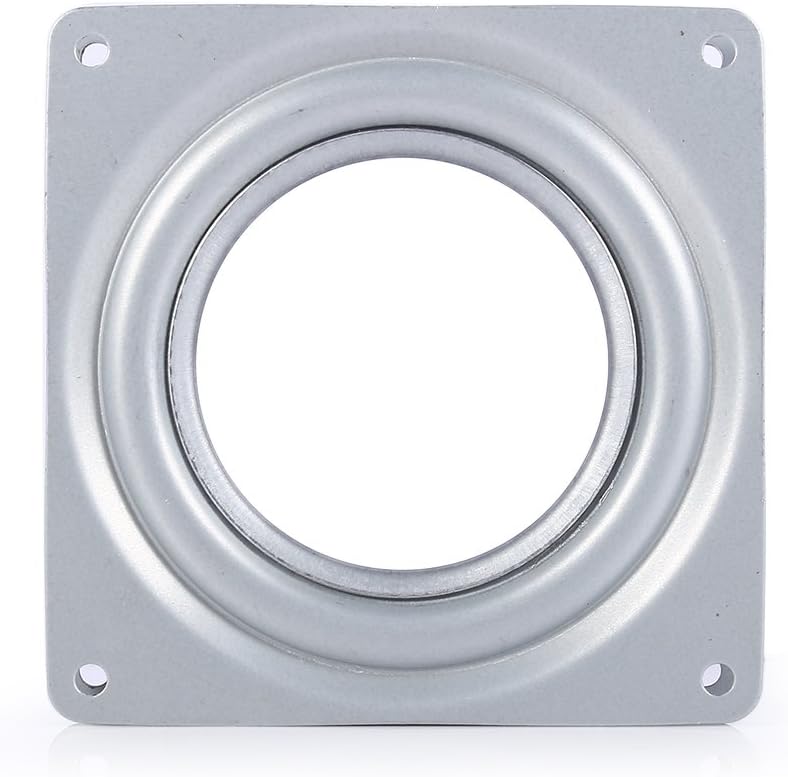 Yosoo 4" Square Full Ball Bearing Swivel Plate, Metal Rotating Turntable Plate for TVs Desk