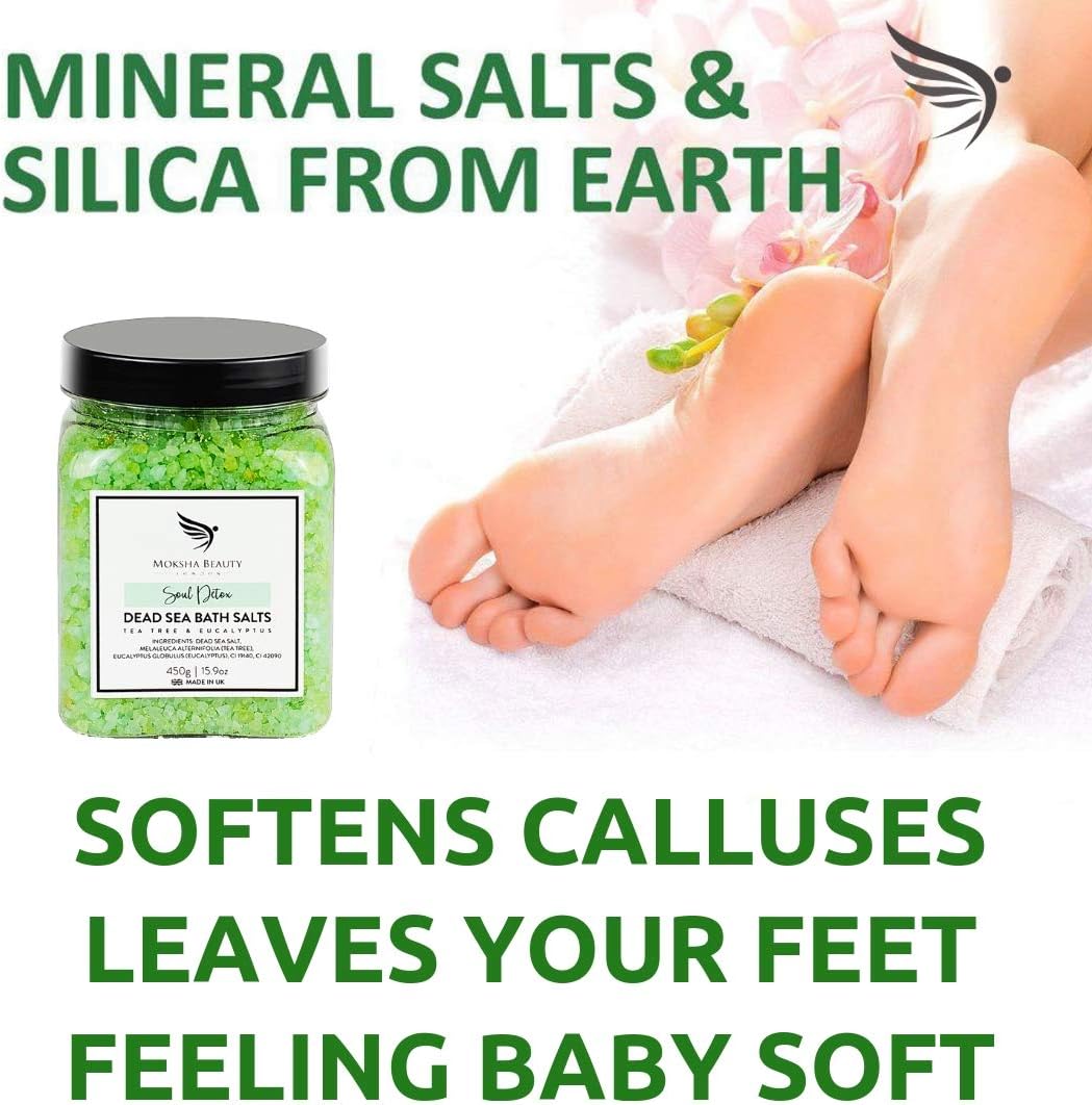 Foot Spa Salts with Tea Tree Oil, Natural Dead Sea Bath Salts for Men & Women, Tea Tree Foot Soak Aromatherapy Bath Salts - Image 4