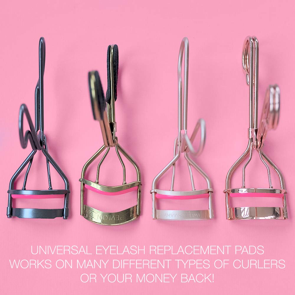 Pink Eyelash Curler Refills (24-Pack) Replacement Pads | Eye Lash and Cosmetic Accessory | Create Permanent Curls and Intense Lashes | Universal Fit for Standard Curlers : Beauty