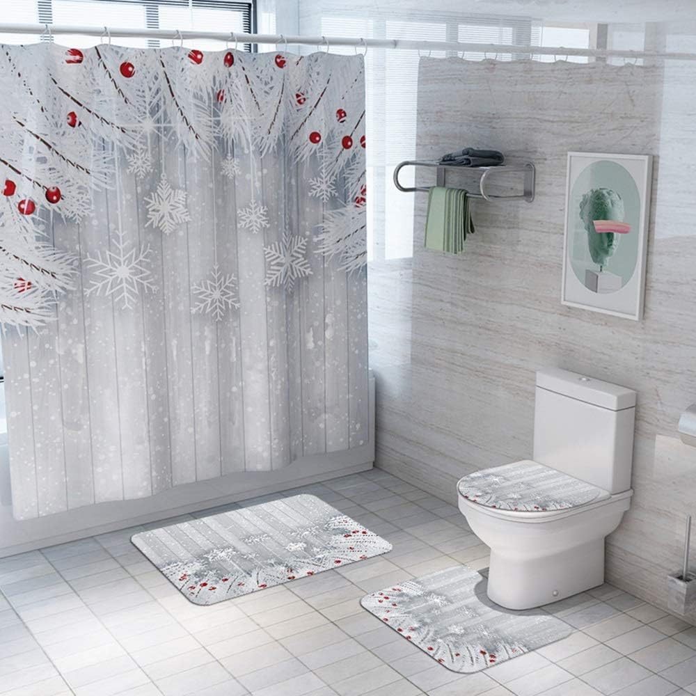 WHSS Cortinas De Ducha De Poliéster Alfombras De Baño Asiento Del