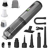 KedeeSparkle Cordless Car Vacuum Cleaner, 22000Pa High Power Handheld Vacuum & Air Duster 4-in-1, Mini Portable Vacuum with LED Display, 3 Modes, USB-C Rechargeable for Car, Home, Pet Hair, Camping