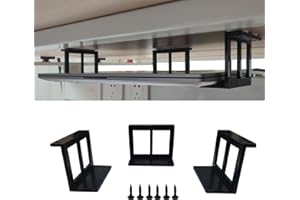 PIAOLGYI Under Desk Laptop Holder Mount with Screw,Bracket Devices Upto 2.7" Under Desk Mount for PS4,Xbox Series S,Xbox One S,Cable Box,Laptop & More(Plastic)