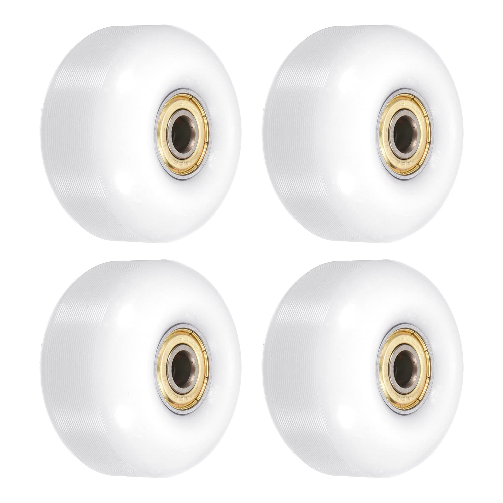 PATIKIL 52mm Skateboard Wheels with Bearings, 4 Pack Street Wheels for Skateboards Cruiser Wheel Replacement 95A, White Golden