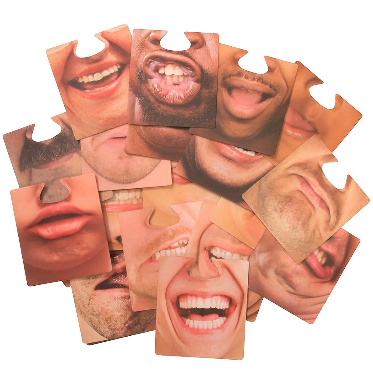 Paladone Face Mats Drinks Coasters | Cheeky Laugh Out Loud Fun Gift | 20 Double Sided Hilarious Drinking Mats You Can Wear | 40 Different Faces That Clip On To Your Nose