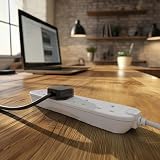 Masterplug 4 Socket Extension Lead 2m Cable Surge Protection Power LED White 13A view 7