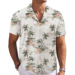 Coconut Tree Mens Funny Hawaiian Shirts 3D Graphic