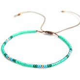 Anklet for Women, Unique Beaded Anklet, Native American Style, Green Turquoise Colorful Boho Hippie Beach Waterproof Anklet, Handmade by Tribes